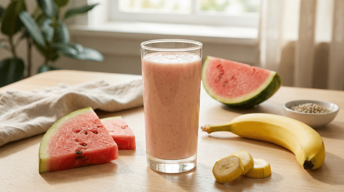 Perde Peso Naturalmente com a Vitamina de Banana e Melancia: A Receita Sem Açúcar