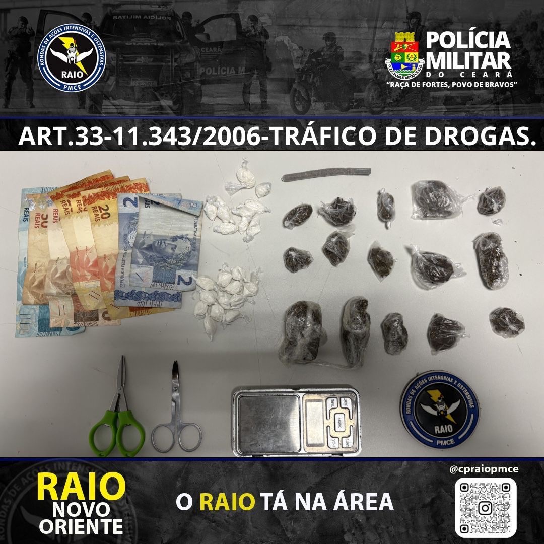 Polícia Desbarata Redes de Traficância em Novo Oriente: 2 Presos e Droga Apreendida