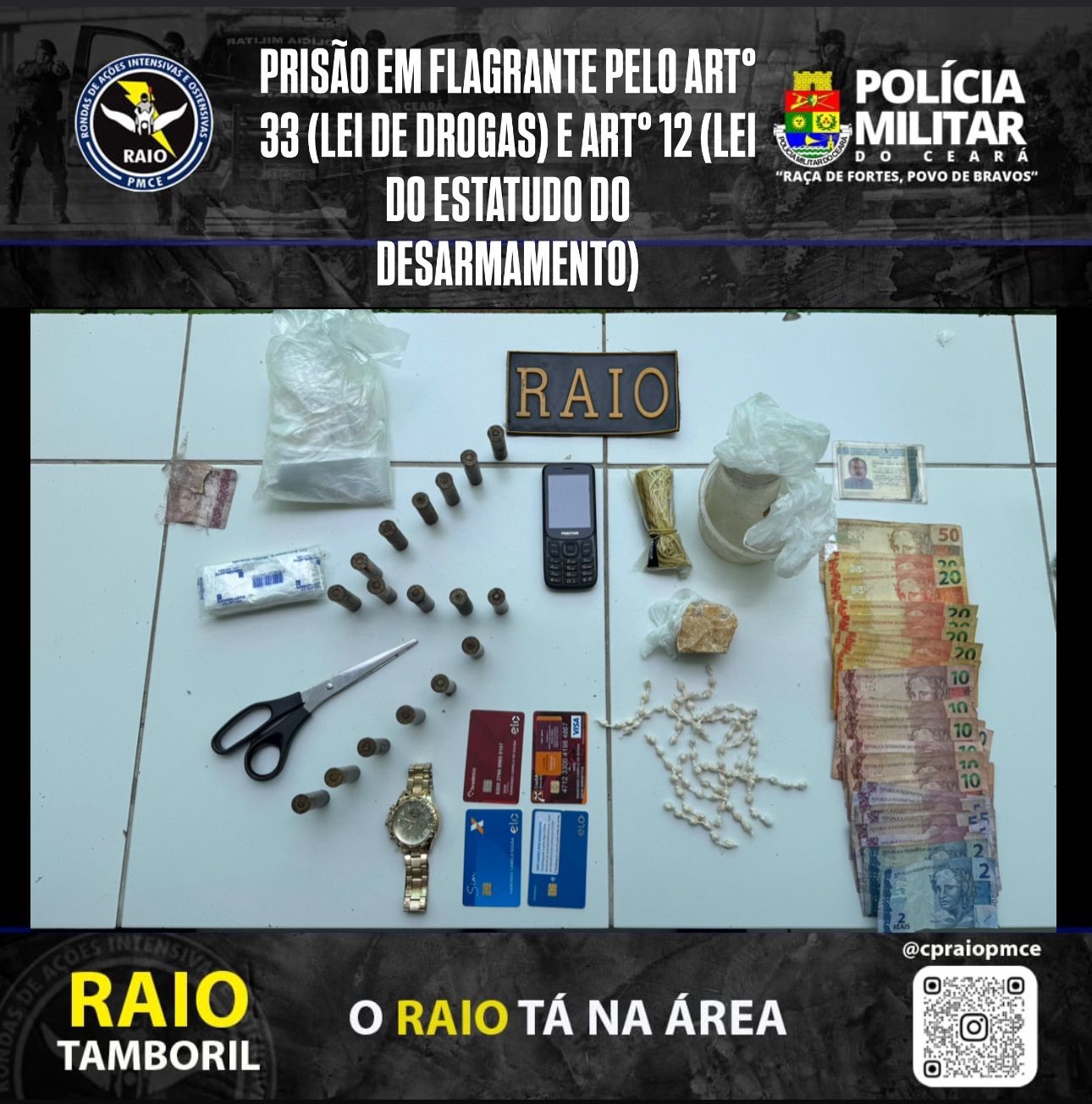 Polícia prende traficante de drogas em Sucesso após tentativa de evadir
