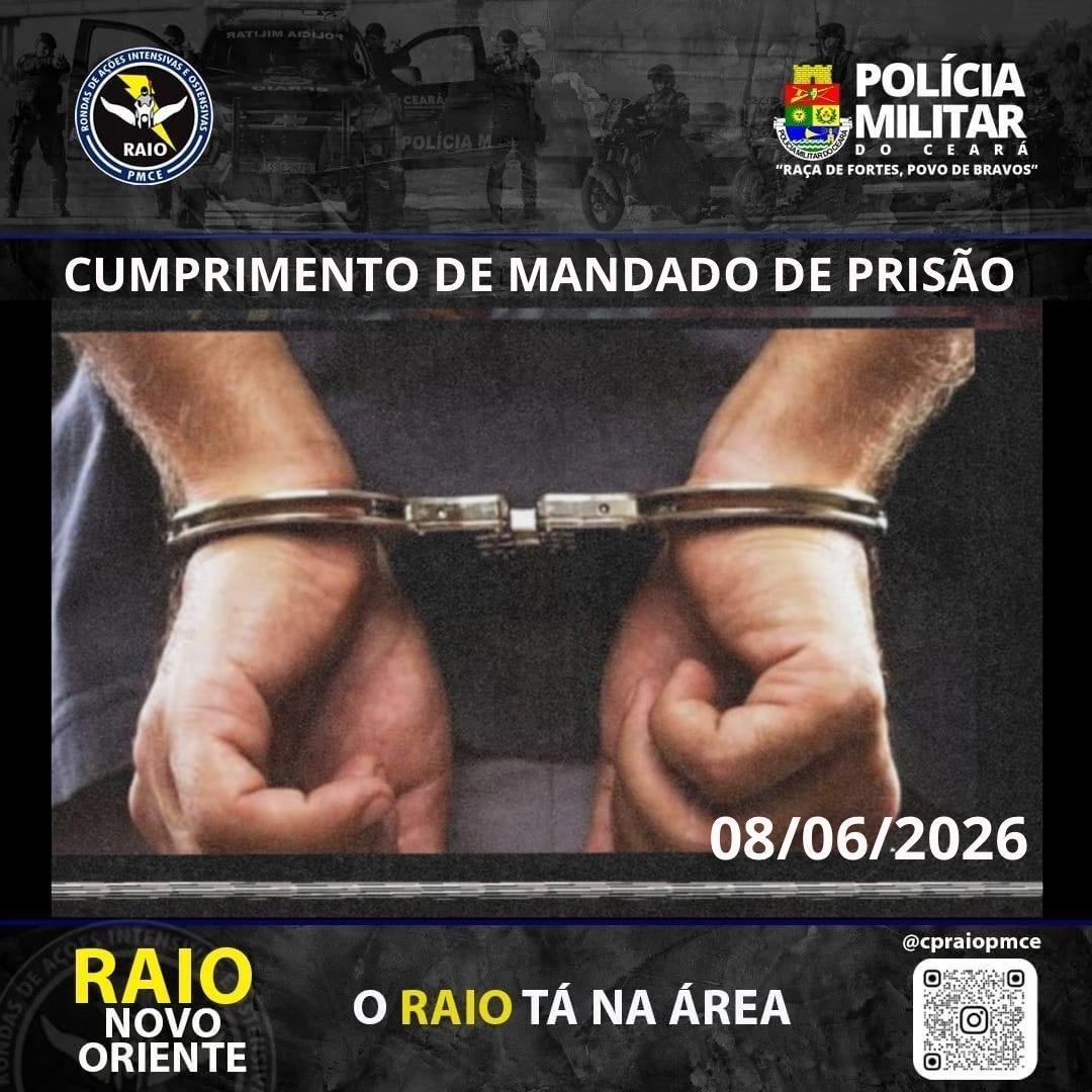 PRISÃO EM NOVO ORIENTE: Raio Cumpre Mandado de Prisão Contra Suspeito