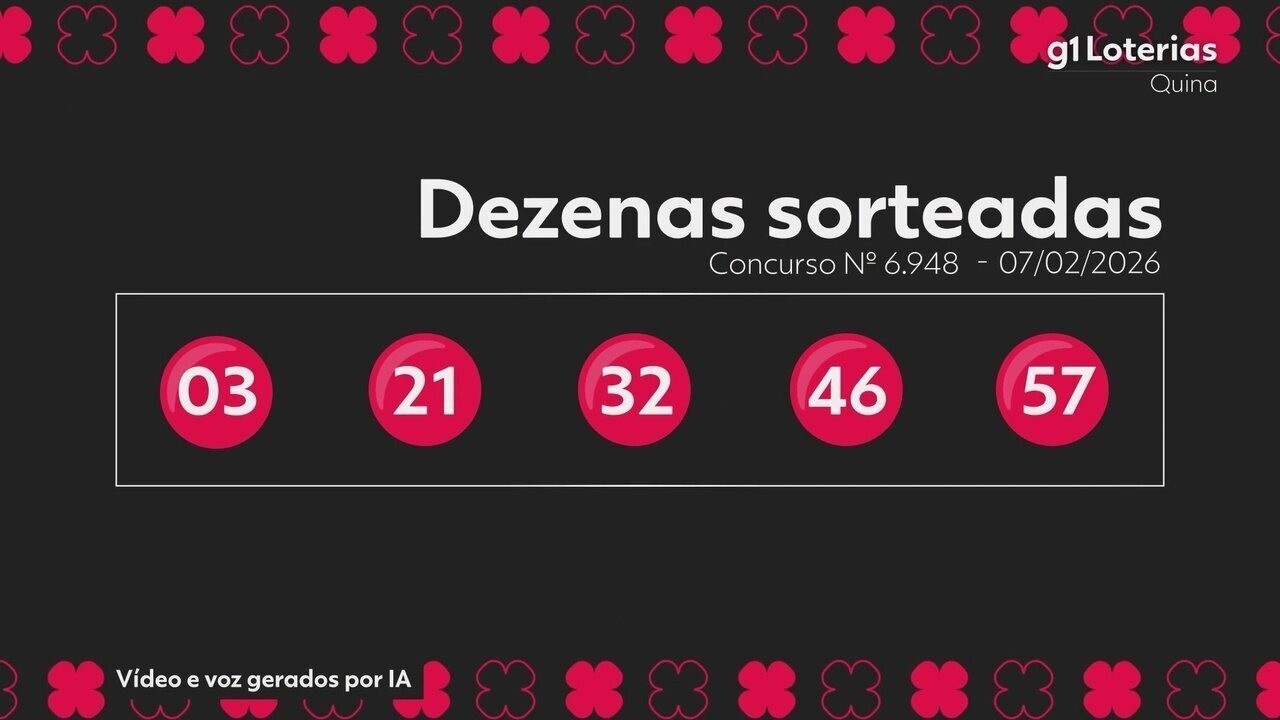 Quina hoje: resultado do concurso 6948 e números sorteados