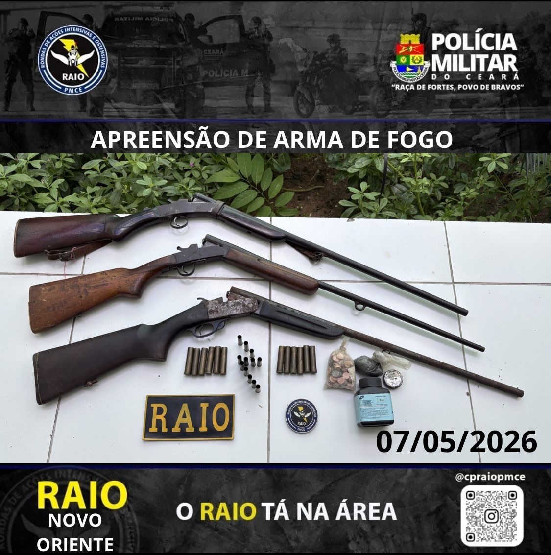 RAIO Efetiva Prisão por Posse Irregular de Arma de Fogo em Novo Oriente, Ceará - Traficante de Drogas