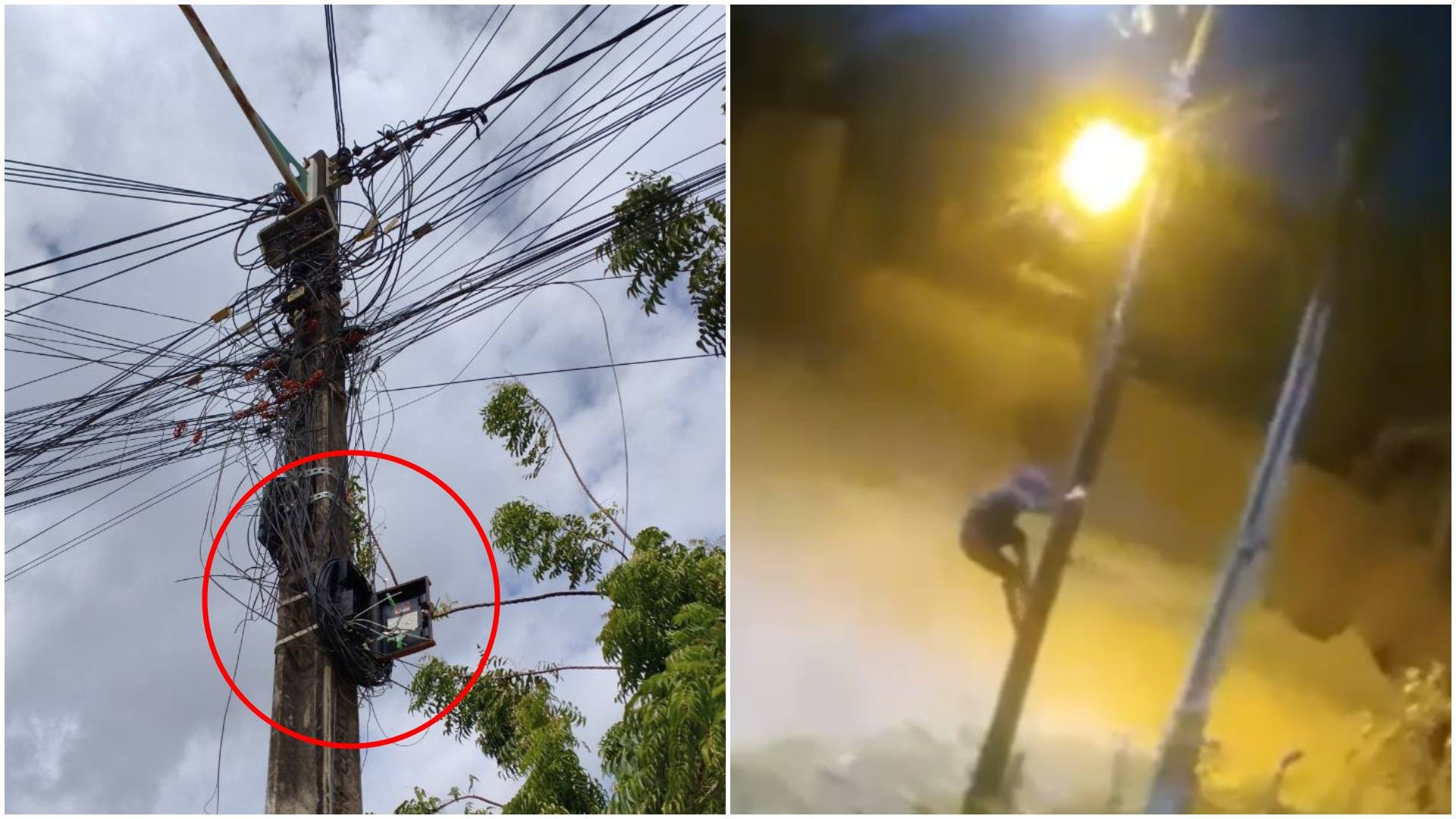 Vídeo: Provedores de internet são atacados em postes no Pecém, na Grande Fortaleza