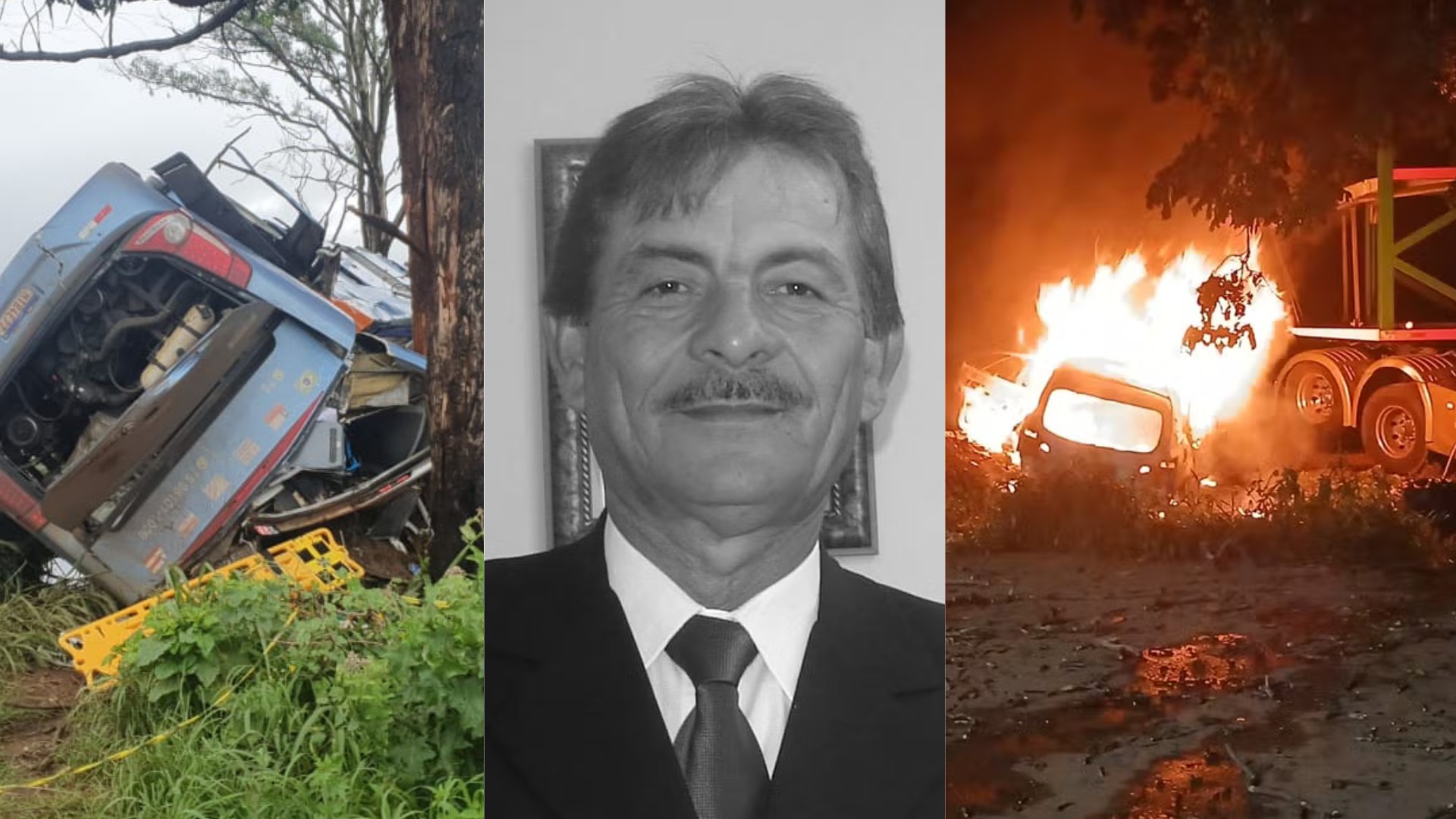 Você viu? Seis passageiros morrem após ônibus capotar, ex-prefeito morre na MGC-497 e cego